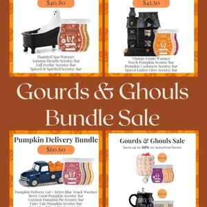 Scentsy Gourds & Ghouls Bundle with Black and Orange Warmers